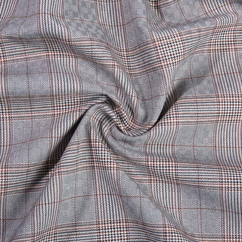 FX55289 Popular Polyester Rayon Spandex Fire vopsite Verificare Check Design Fabric de potrivire